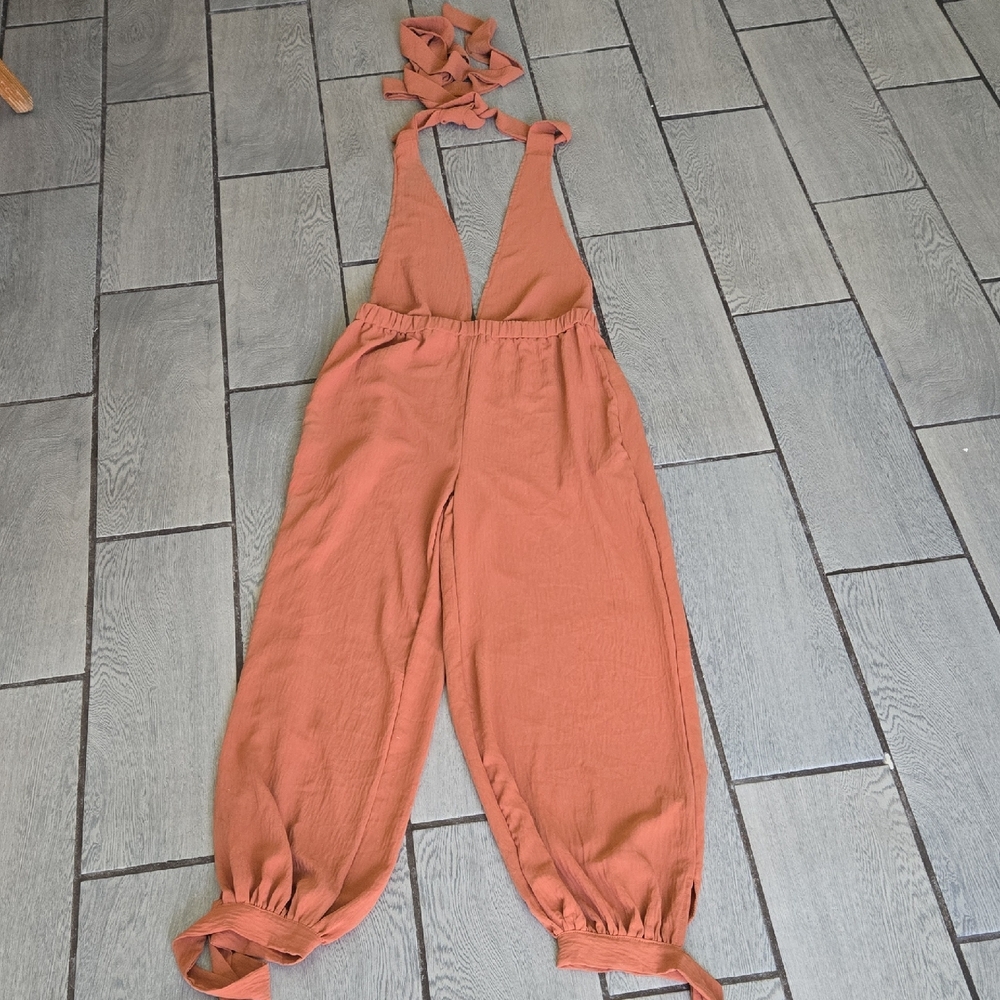 SHEIN Orange Jumpsuit with Relaxed Silhouette‎